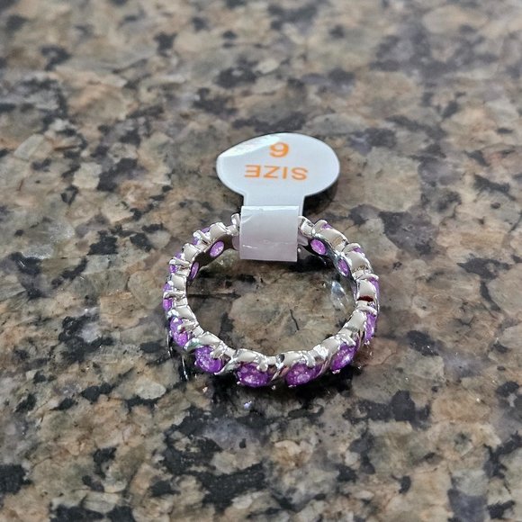 Bomb Party RBP7171 "The Georgina Ring" Lavender Ice Crystal Sz 6 - Picture 2 of 5